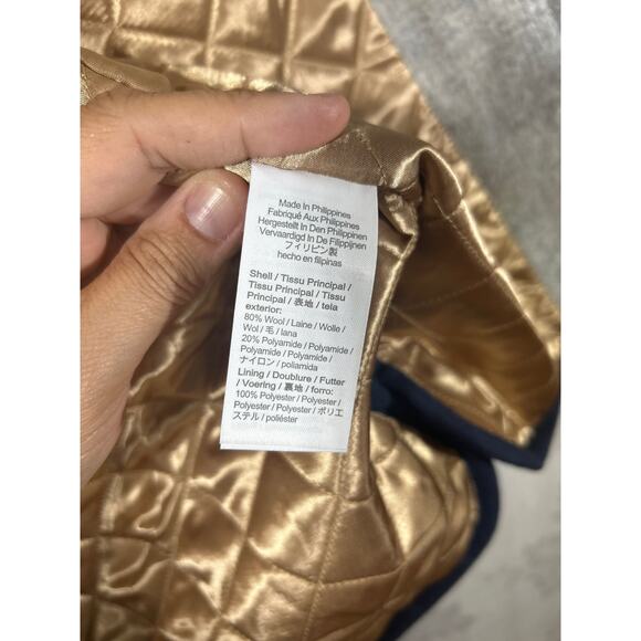J Crew Coat 4 Gray Italian Stadium Cloth Nello Gori Wool Quilt Lined Fur Trim - Picture 10 of 14